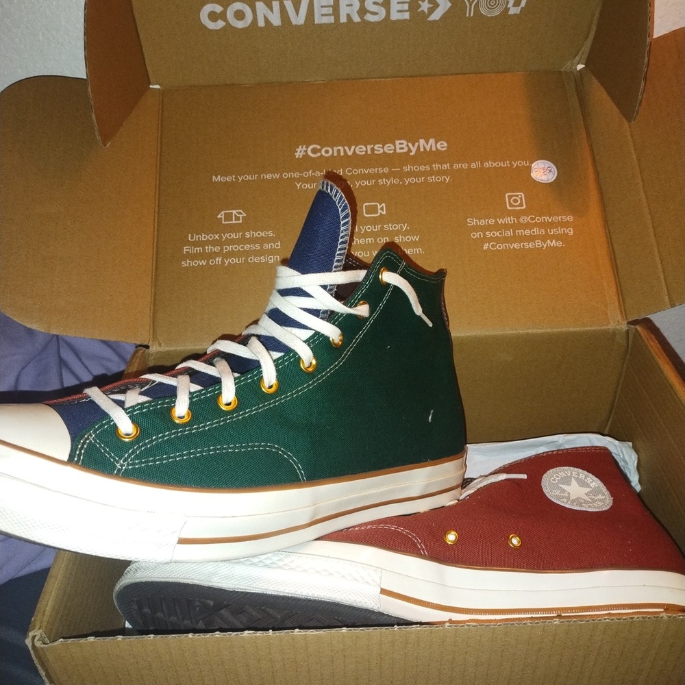 Converse Men's Green and Red High-Tops